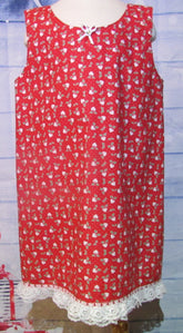 Christmas 2pc Christmas Dress Red Heart Print
